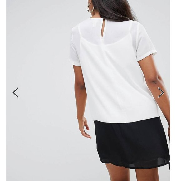 ASOS DESIGN sheer shift mini dress in color block sz6 NWOT - Picture 2 of 3